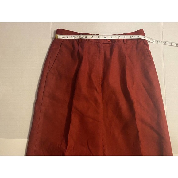 Women’s Madison Studio Red Linen Dress Pants Trousers Size 10 - Picture 3 of 8